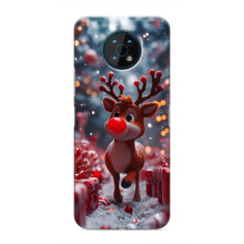 Яркий чехол для Nokia G50 с Зимними Оленятами – Олень среди подарков