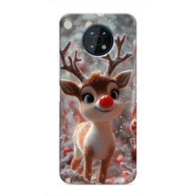 Яркий чехол для Nokia G50 с Зимними Оленятами