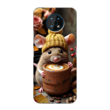 Друкований чохол 'Звірята з кавою' для Nokia G50 – Мишка з кавою