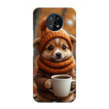 Друкований чохол 'Звірята з кавою' для Nokia G50 – Песик з кавою