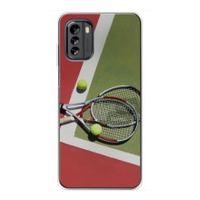 Чехлы с принтом Спортивная тематика для Nokia G60 – Ракетки теннис