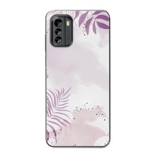 Чехол с цветочным принтом на Нокиа G60 (Фиолетовые листья)