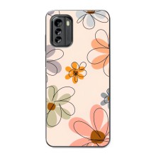 Чехол с цветочным принтом на Нокиа G60 (Разноцветные цветы)