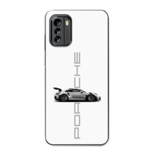 Чохол з авто Порше для Nokia G60 – білий порше
