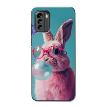 Чехол с принтом стильные животные для Нокиа G60 (Кролик в очках)