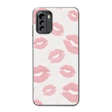 Чехол с розовым рисунком для Nokia G60 (Розовые губы)