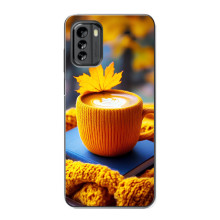 Чехол с уникальным дизайном «Осень с кофе» для Nokia G60 – Кофе с жёлтым