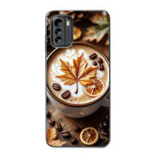 Чехол с уникальным дизайном «Осень с кофе» для Nokia G60 – Пряный кофе