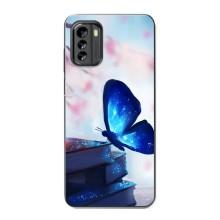 Силіконовий бампер з картинкою звірів для Nokia G60 (Метелик синій)