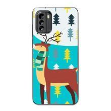 Силіконовий бампер з картинкою звірів для Nokia G60 (Олень із шарфом)