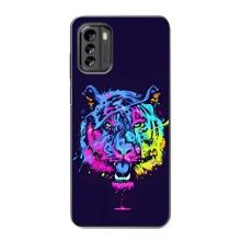 Силіконовий бампер з картинкою звірів для Nokia G60 (Тигр-Арт)