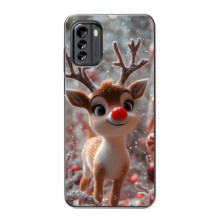 Яркий чехол для Nokia G60 с Зимними Оленятами