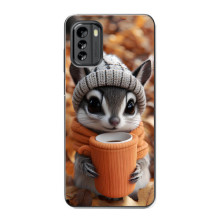 Печатный чехол «Зверята с кофе» для Nokia G60