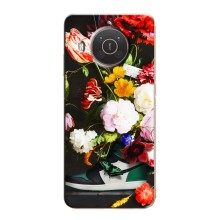 Брендновые Чехлы для Nokia X10 - (PREMIUMPrint) (Nike цветы)