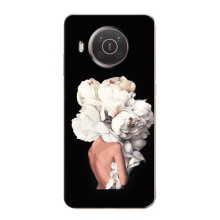 Чехлы (ART) Цветы на Nokia X10 (VPrint) (Белые цветы)