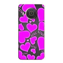 Чехлы для любимой на Нокиа Х10 (VPrint) (Pink hearts)