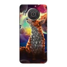 Чехлы с картинкой Лисички для Nokia X10 (VPrint) (Лисица в космосе)