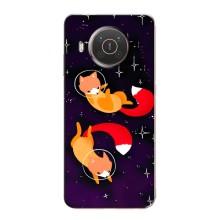 Чехлы с картинкой Лисички для Nokia X10 (VPrint) (Лисички космонавты)