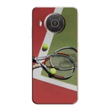 Чехлы с принтом Спортивная тематика для Nokia X10 – Ракетки теннис