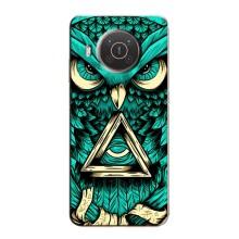 Чехол с птицами на Nokia X10 (VPrint) (Сова с глазом)