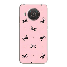 Чехол банты для Nokia X10 – Черные бантики