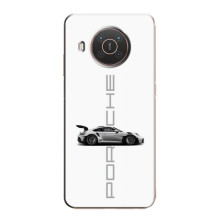 Чохол з авто Порше для Nokia X10 – білий порше
