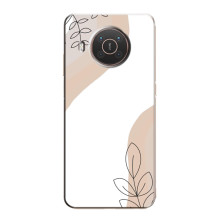 Силиконовый чехол с принтом в цветах на Nokia X10 – Нюдовый дизайн