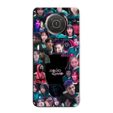 Чехол Гра в кальмара для Nokia X10 – Коллаж игры кальмара