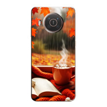 Чохол з унікальним дизайном 'Осінь з кавою' для Nokia X10 – Кава і дощ