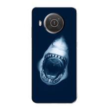 Силиконовый бампер с картинкой животных для Nokia X10 (Пасть Акулы)