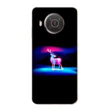 Силиконовый бампер с картинкой животных для Nokia X10 (Яркий олень)