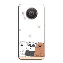 Чехлы с изображением разных животных для Nokia X20 (Удивленные медвеженки)