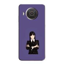 Чехлы Венсдей на Nokia X20 Уэнсдей (AlphaPrint) (Уэнздей в черном)