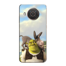 Чехол с мультфильмом Шрек на Nokia X20 – Шрек и осел