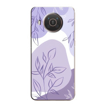 Силиконовый чехол с принтом в цветах на Nokia X20 – Фиолетовый дизайн