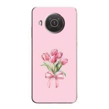 Чехол с розовым рисунком для Nokia X20 – Букет цветов