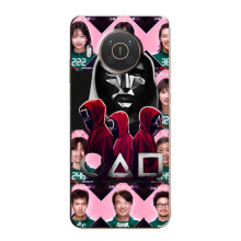 Чехол Гра в кальмара для Nokia X20 – Персонажи игры кальмара