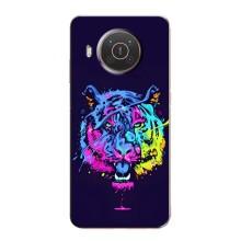 Силиконовый бампер с картинкой животных для Nokia X20 (Тигр-Арт)