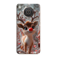 Яркий чехол для Nokia X20 с Зимними Оленятами