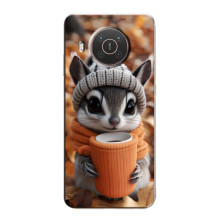 Печатный чехол «Зверята с кофе» для Nokia X20