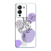 Силконовий чохол з принтом в квітах на Infinix Note 12 (G96) (Фіолетовий букет)