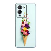 Чехлы с тематикой "ЦВЕТЫ" на Infinix Note 12 (G96) (Цветок-мороженное)