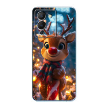 Яркий чехол для Infinix Note 12 (G96) с Зимними Оленятами – Олень в шарфе