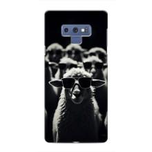 Чехол с принтом стильные животные для Самсунг Галакси Ноут 9 – Овечка в очках