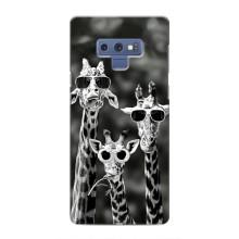Силиконовый чехол с КАРТИНКАМИ лето для Samsung Galaxy Note 9 (AlphaPrint) (Жирафы в очках)