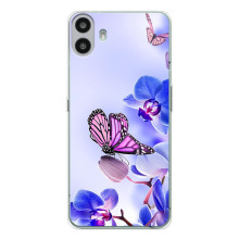 Чохли з квітами для Nothing CMF Phone 1 (VPrint) (Метелик на квітах)
