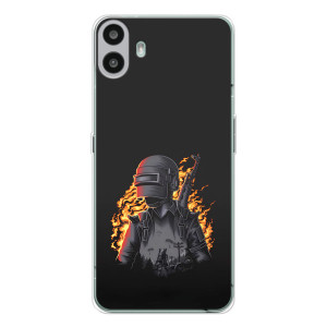 Силиконовый чехол с картинкой "Герой Pubg" на Nothing CMF Phone 1 – В огне