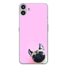 Бампер для Nothing CMF Phone 1 з картинкою "Песики" (Собака на рожевому)