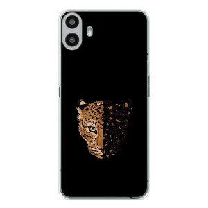 Чехол с леопардовым принтом на Nothing CMF Phone 1 – Леопард на черном