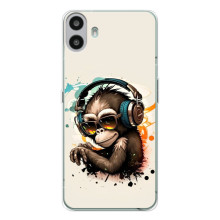 Чохол з Мавпами Nothing CMF Phone 1 - (AlphaPrint) (Макака в навушниках)